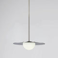 Solstice 16 Inch Polished Nickel 5Cct Led Convertible Pendant With Opal Ribbed Glass Shade