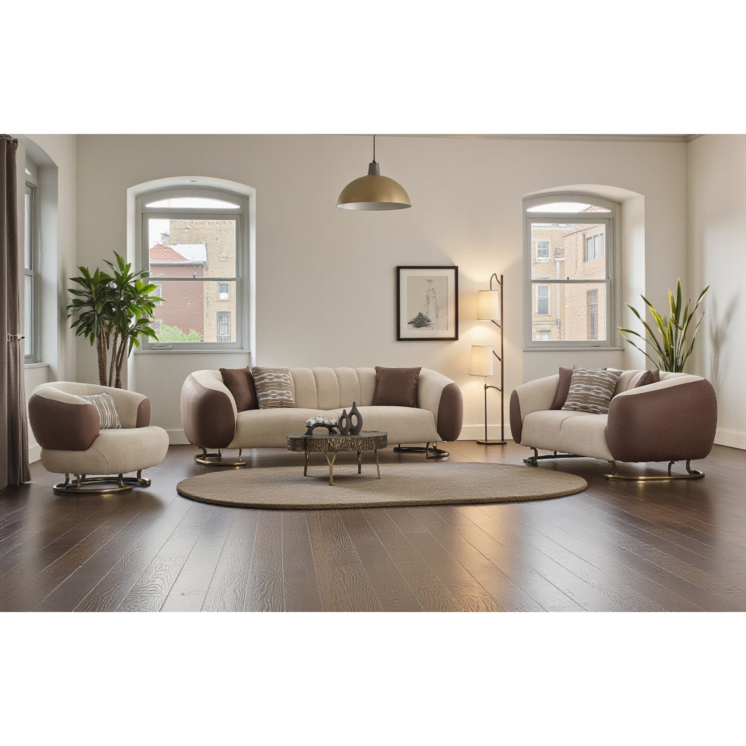 Solvia 3 Pieces Living Room Sets 1 Sofa 1 Loveseat 1 Chair