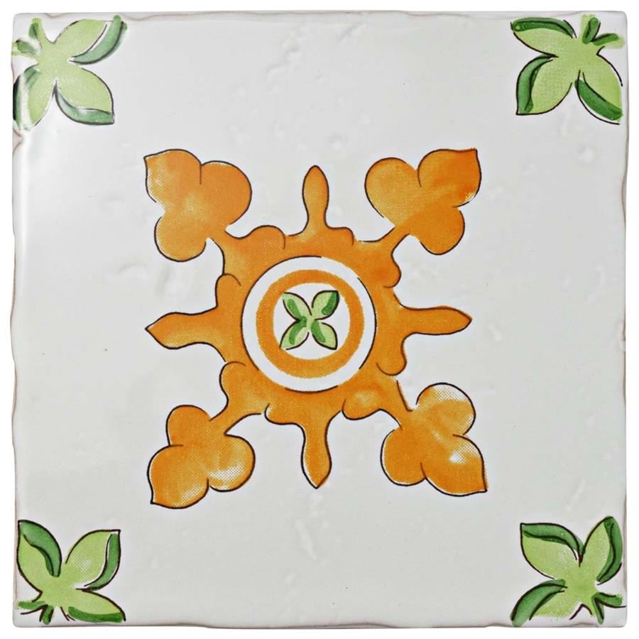 Somertile 5.125X5.125 Inch Nove Centro Paterna Ceramic Wall Tile 30 Tiles