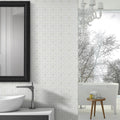 Somertile 7.75X7.75 Inch Triple Valverde White Ceramic Wall Tile 25 Tiles 11 Sqft.