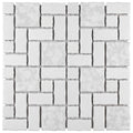 Somertile 11.75X11.75 Inch Collegiate White Porcelain Mosaic Floor And Wall Tile 10 Tiles 9.79 Sqft.