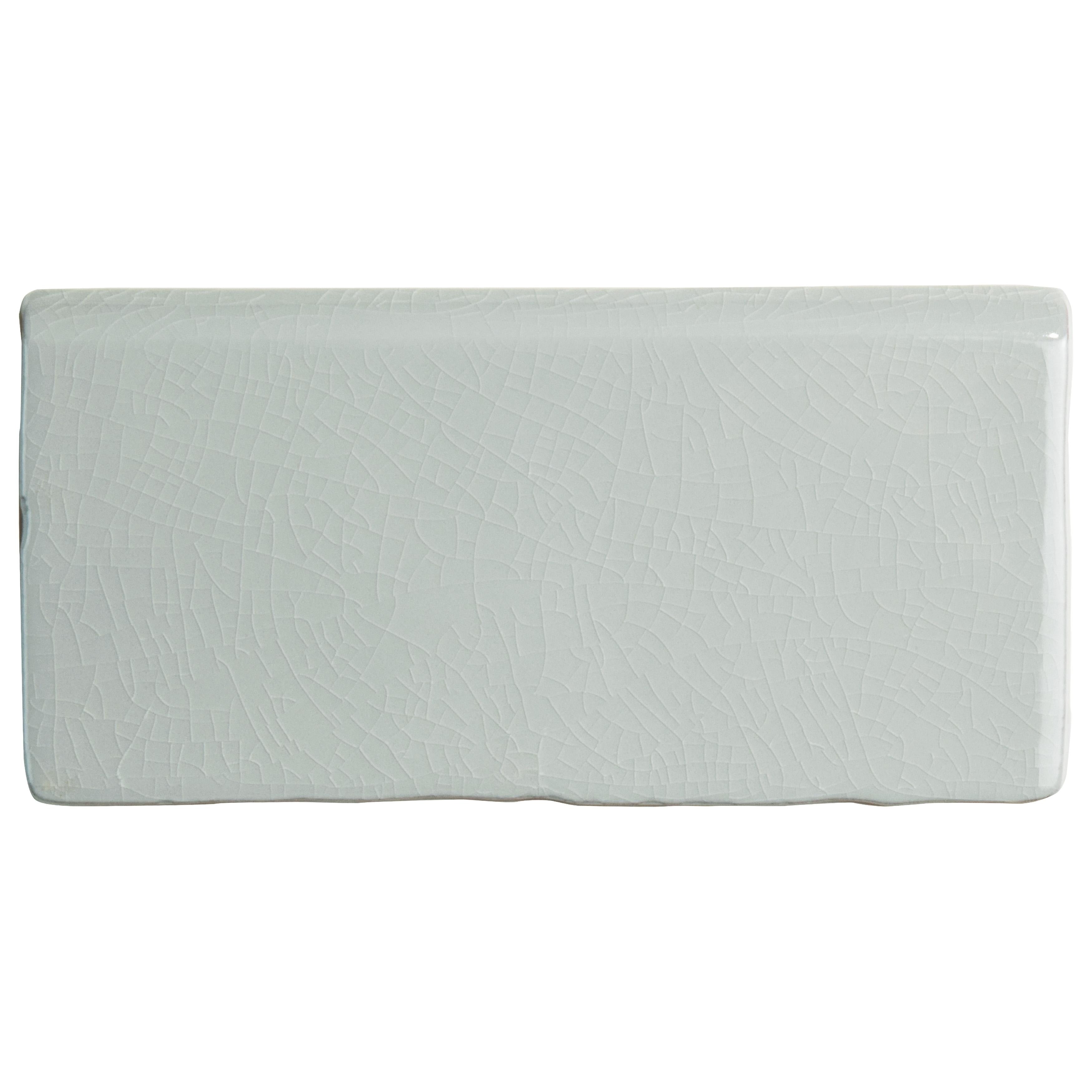 Somertile 3X6 Inch Antiguo Craquelle Gris Soho Bullnose Ceramic Wall Trim Tile 8 Tiles
