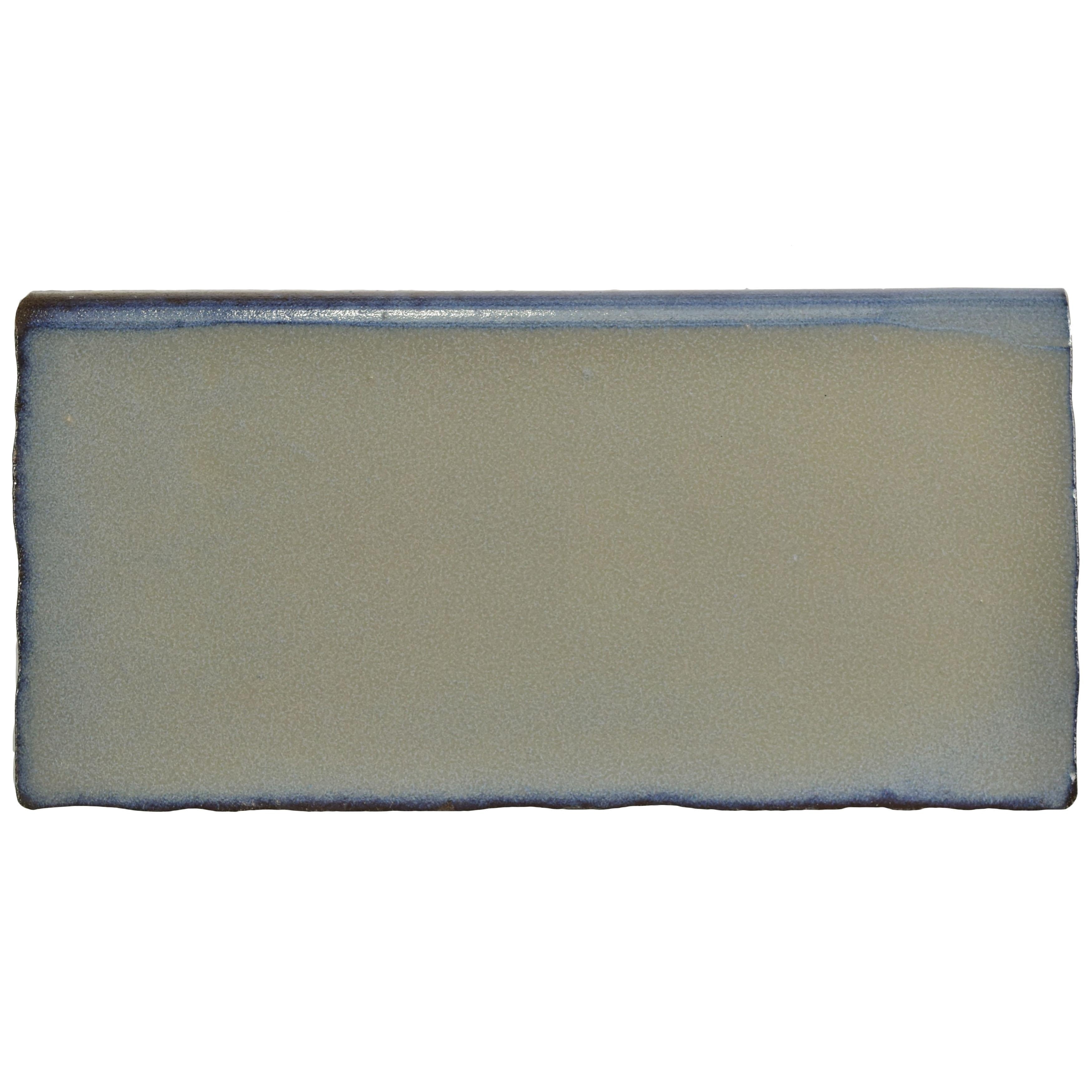 Somertile 3X6 Inch Antiguo Special Griggio Ceramic Bullnose Wall Trim Tile 6 Tiles