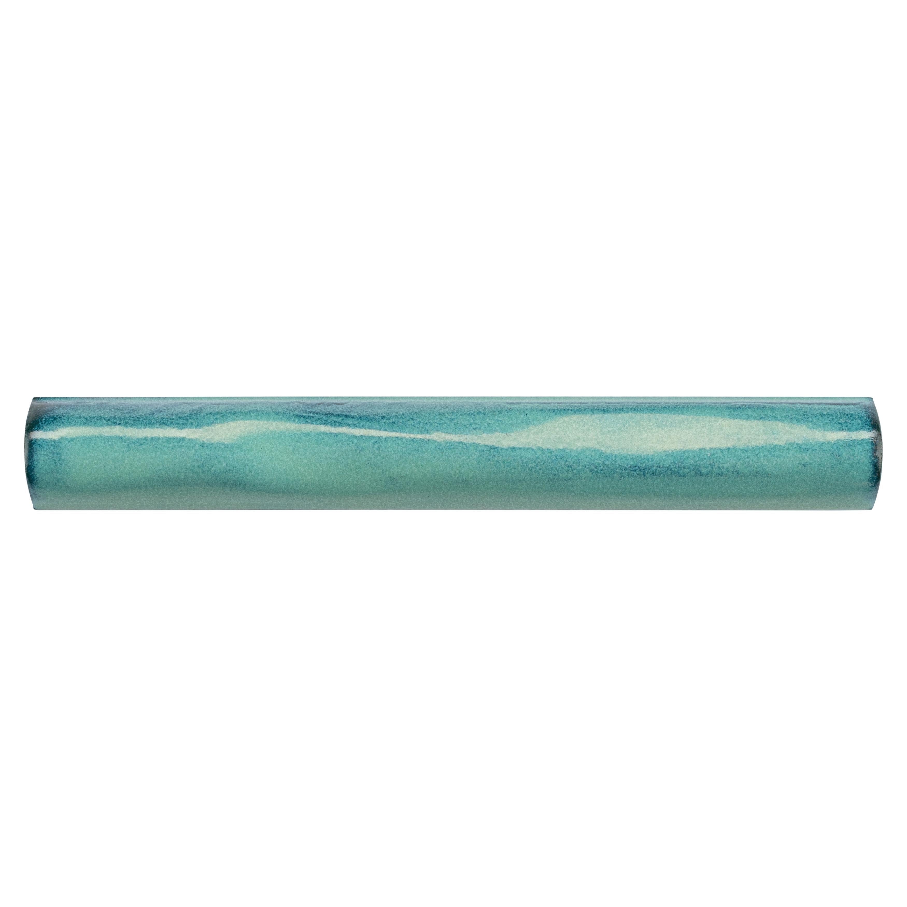 Somertile 0.75X6 Inch Antiguo Special Feelings Lava Verde Ceramic Torelo Trim Tile 12 Tiles