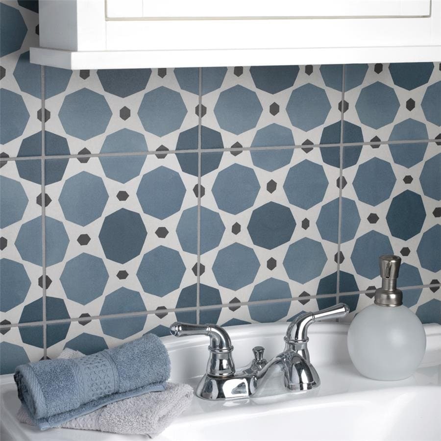 Somertile 7.875X7.875 Inch Piccola Colours Sapphire Porcelain Floor And Wall Tile 25 Tiles 11.46 Sqft.