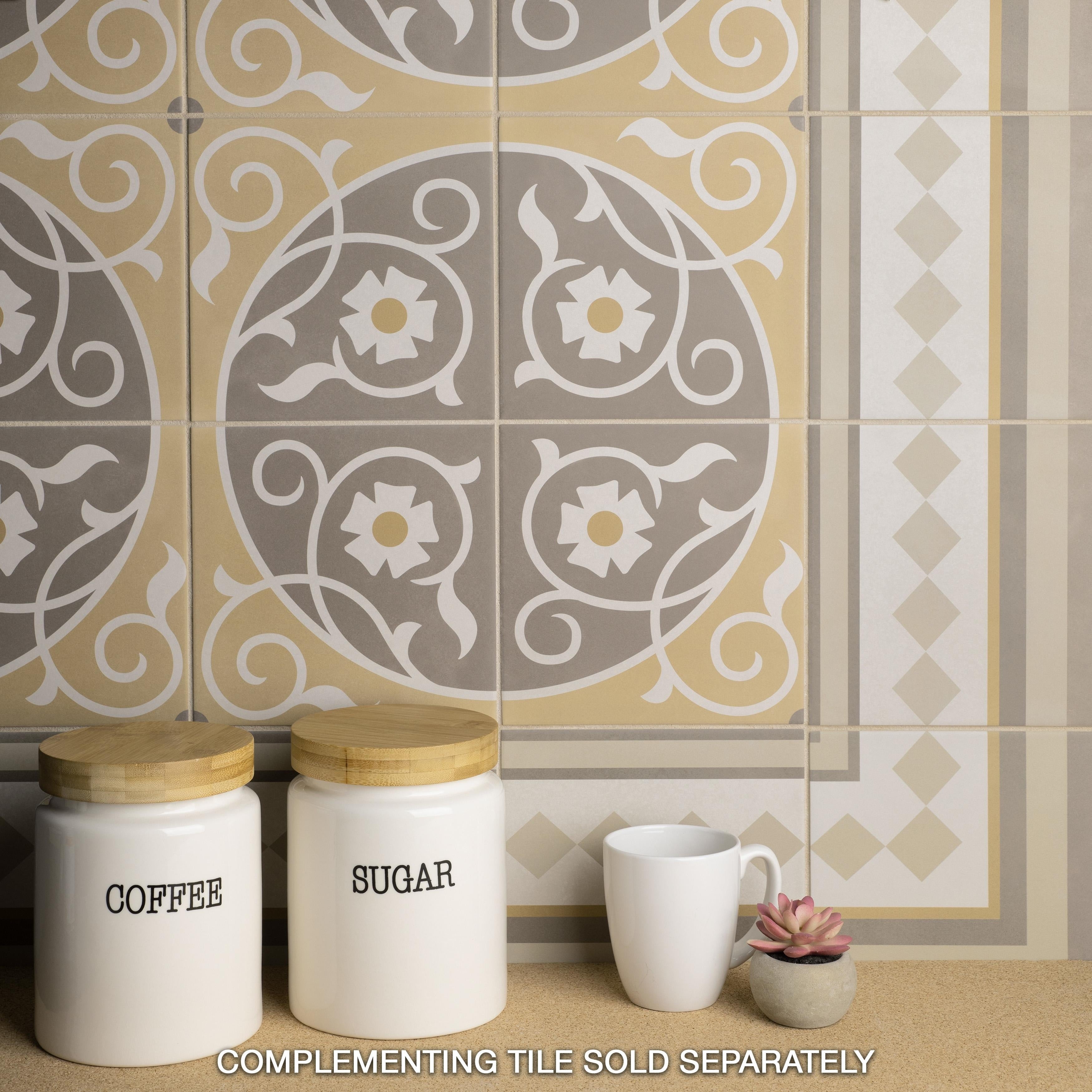 Somertile 7.875X7.875 Inch Piccola Loire Corner Porcelain Floor And Wall Tile