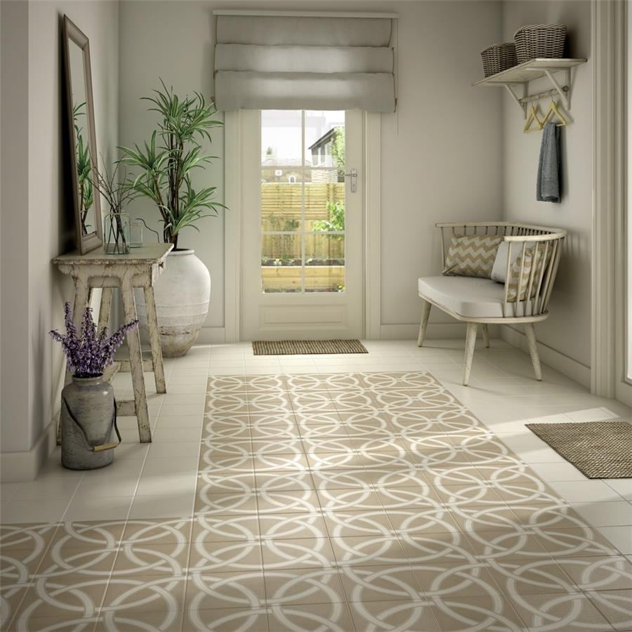 Somertile 7.875X7.875 Inch Piccola Pastel Loop Porcelain Floor And Wall Tile 25 Tiles 11.46 Sqft.