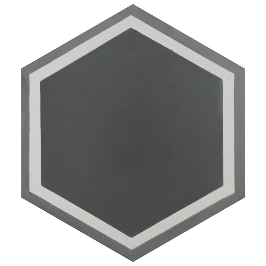 Somertile 7.875X9 Inch Cement Hex Holland Passage Cement Floor And Wall Tile 12 Tiles 5.05 Sqft.