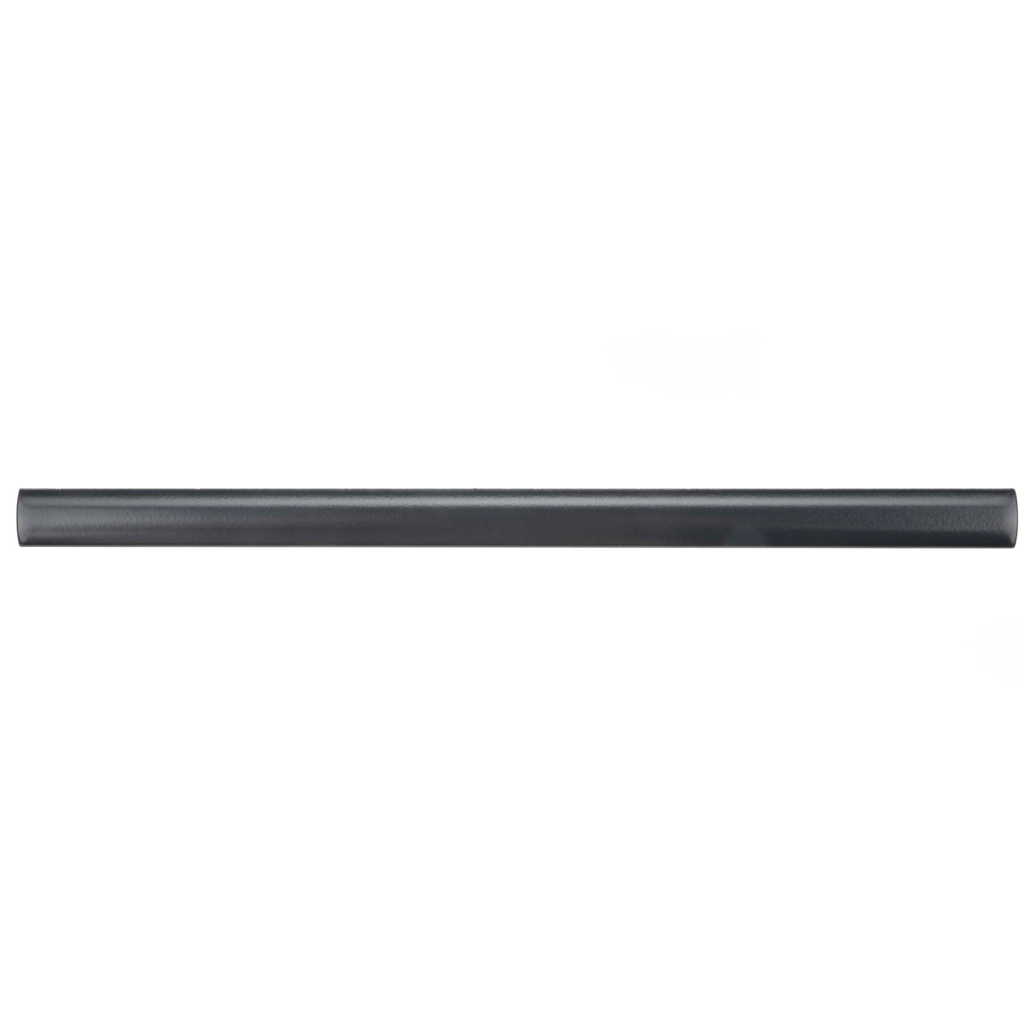 Somertile 0.5X12 Inch Gloucester Matte Nero Demi Bullnose Ceramic Wall Trim Tile 5 Tiles
