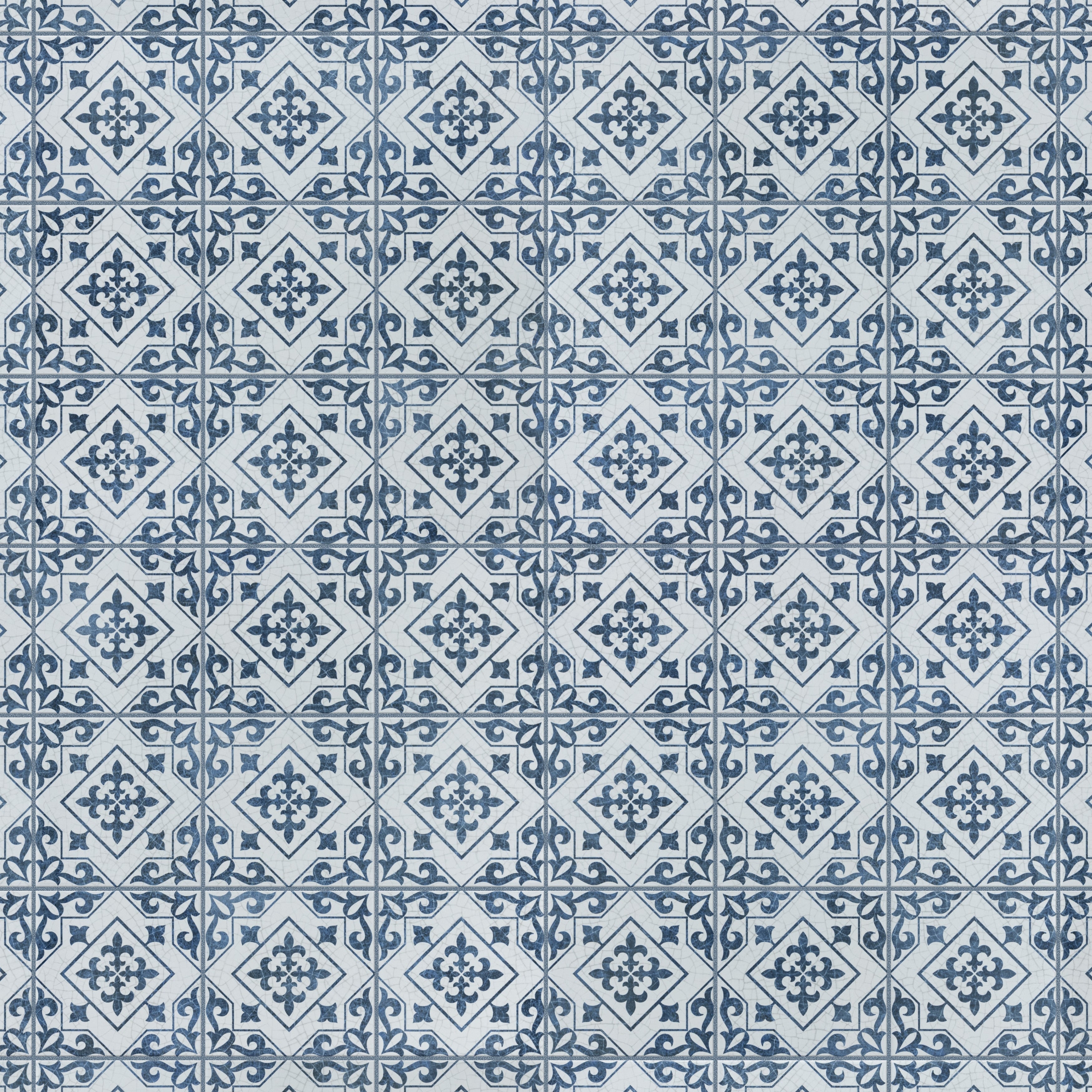 Somertile Harmonia Atlantic Cobalt Blue 13X13 Inch Ceramic Floor And Wall Tile 10 Tiles 12.19 Sqft. Case