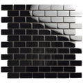 Somertile 11.75X11.75 Inch Anvil Subway Mirror Stainless Steel Over Ceramic Mosaic Wall Tile 10 Tiles 9.6 Sqft.