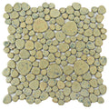 Somertile 11X11 Inch Quarry Green Moss Porcelain Mosaic Floor And Wall Tile 10 Tiles 8.4 Sqft.