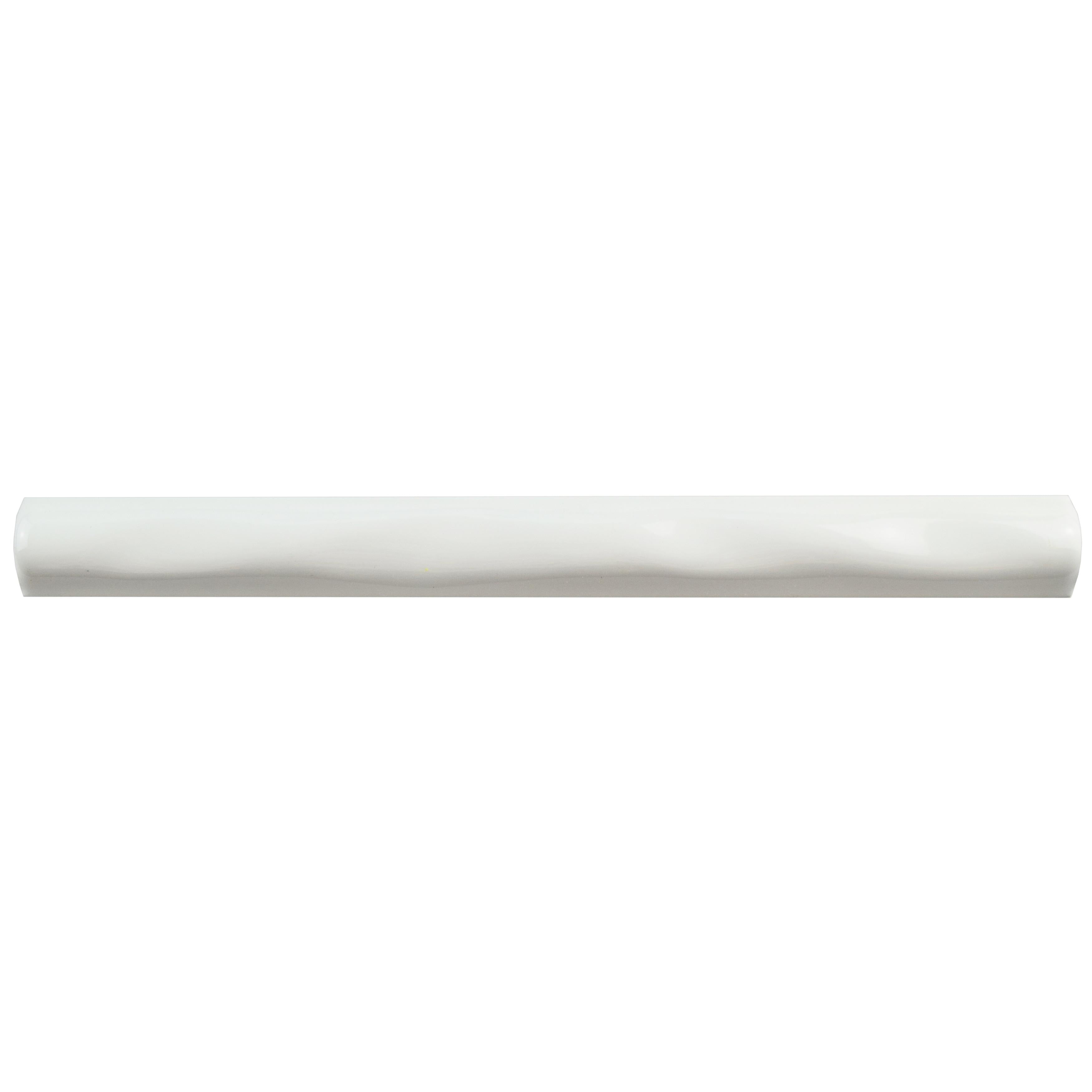 Somertile 0.875X7.875 Inch Rucosa Blanco Ceramic Cigarro Bordura Trim Wall Tile 12 Tiles