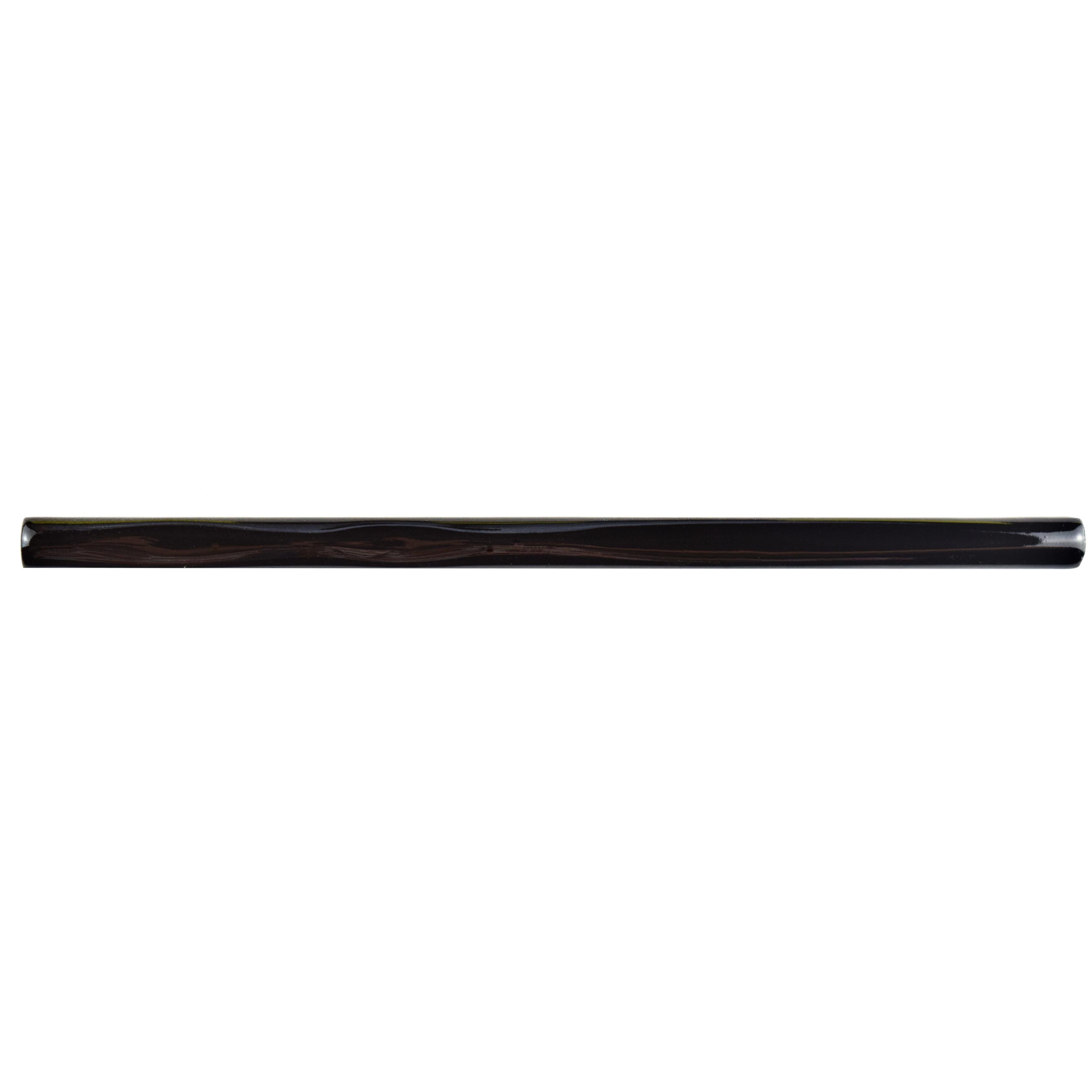 Somertile 0.375X7.875 Inch Rucoso Nero Brillo Ceramic Pencil Listelo Trim Wall Tile