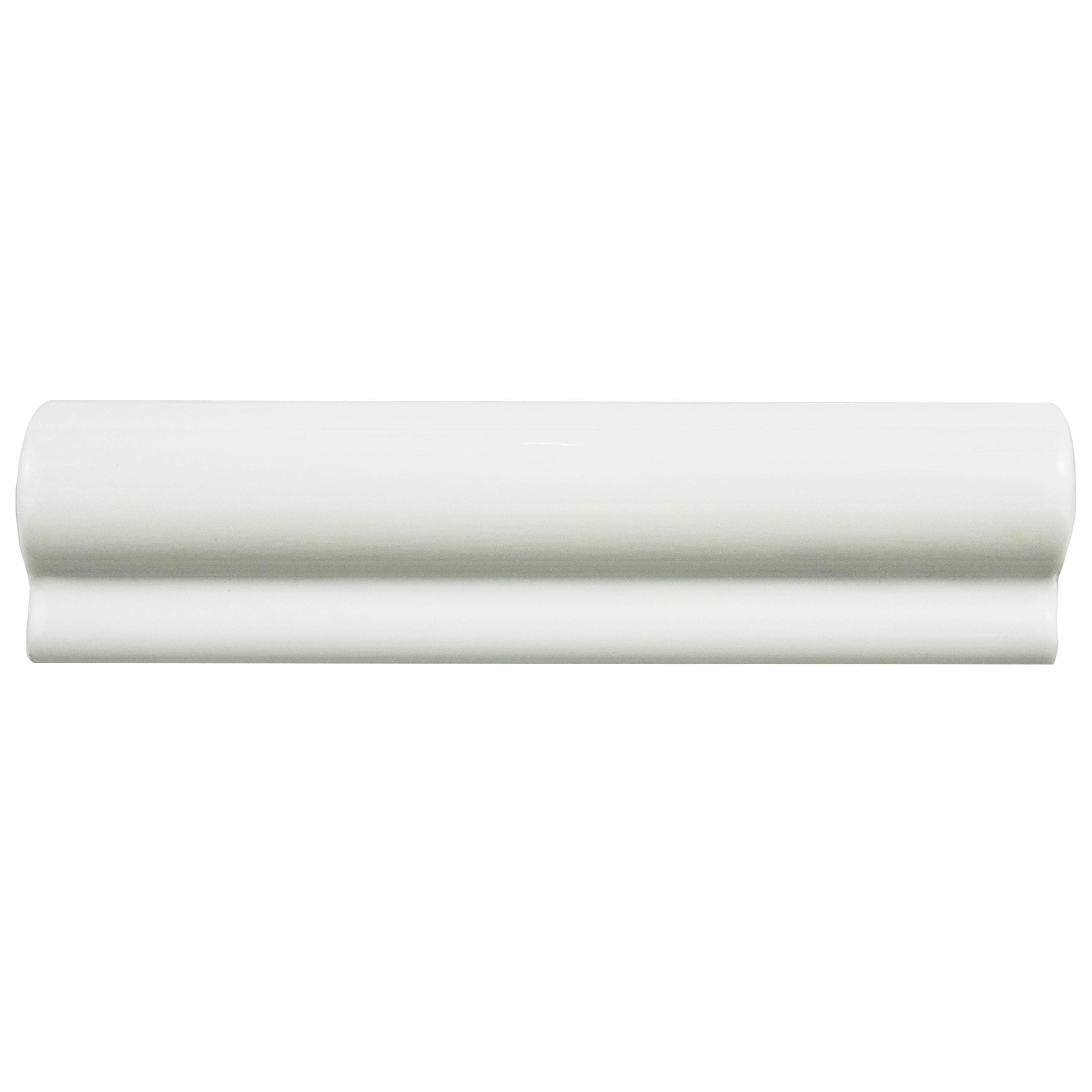Somertile 2X7.88 Inch Thera Blanco Ceramic London Chair Rail Wall Tile 12 Tiles