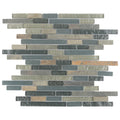 Somertile 11.75X11.875 Inch Reflections Piano Wisp Glass And Stone Mosaic Wall Tile 10 Tiles 9.7 Sqft.
