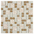 Somertile 11.75X11.75 Inch Academy Beige Porcelain Mosaic Floor And Wall Tile 10 Tiles 9.62 Sqft.
