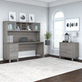 Somerset 72W Office Desk With Hutch And File Cabinet By Bush Furniture