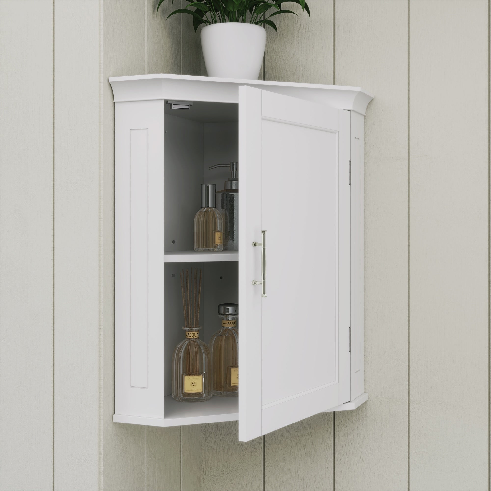 Somerset Corner Wall Cabinet White