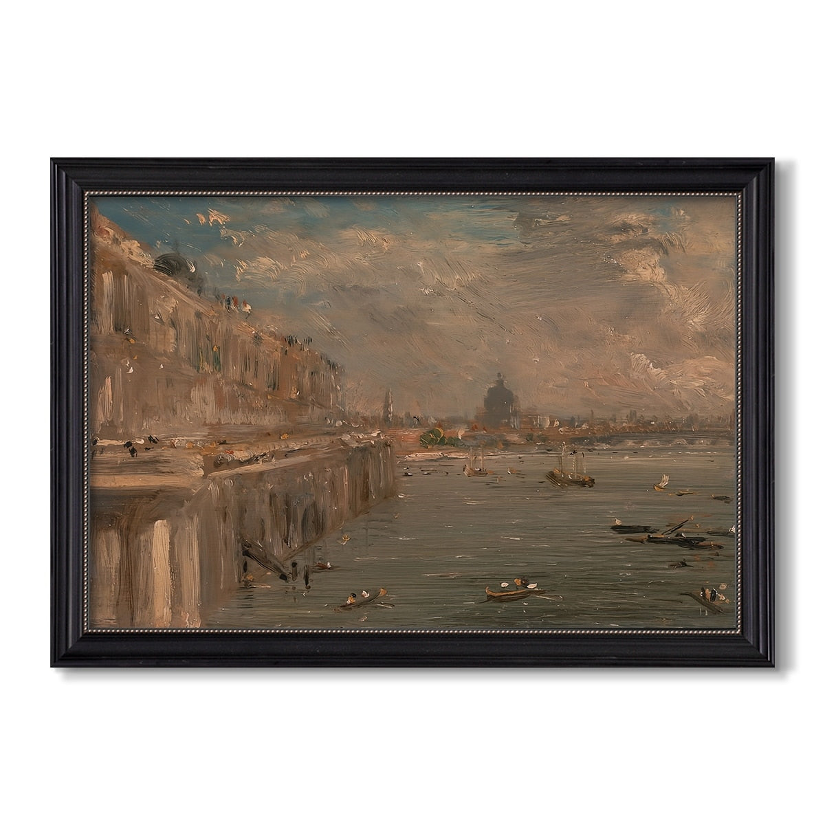 Somerset House Terrace From C 1819 John Constable Custom Framed Canvas