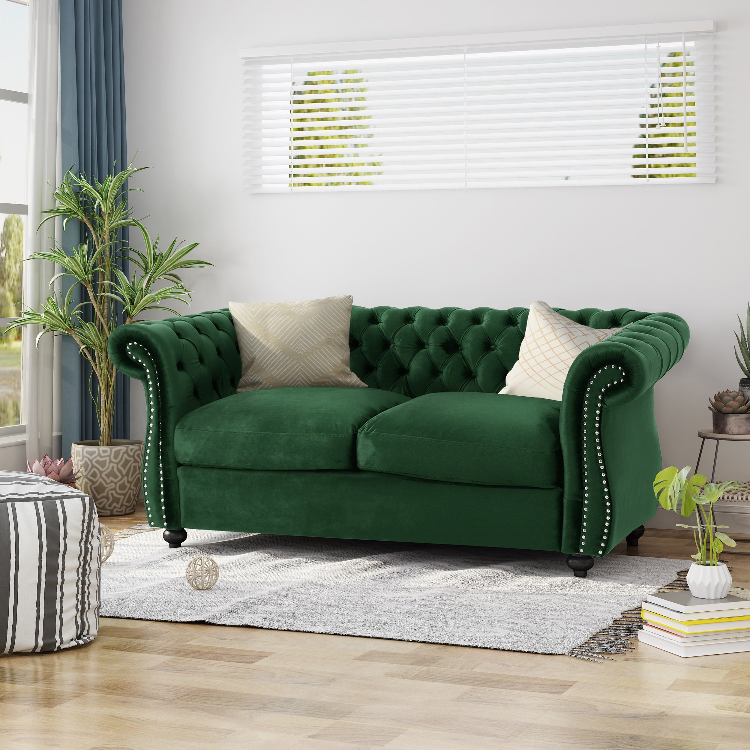 Somerville Traditional Chesterfield Loveseat Sofa By Christopher Knight Home