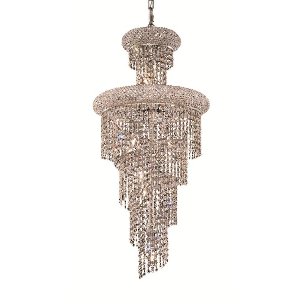 Elegant Lighting 16 Inch Chrome Royal Cut Crystal Clear Hanging Fixture