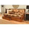 Somette Beli Mont Fabric Wood Futon Set With Barbados Frame And Storage Drawers