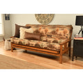 Somette Beli Mont Multicolor Wood Fabric Futon Set