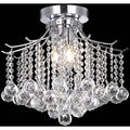 Somette Crystal 3 Light Chrome Chandelier Flush Mount