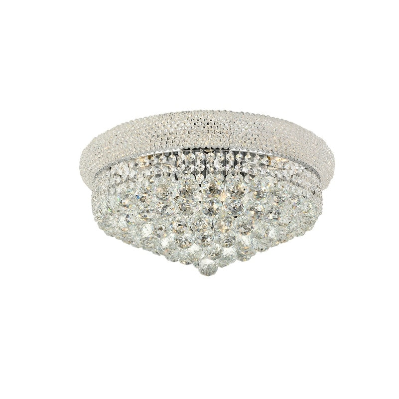 Somette Geneva 10 Light Royal Cut Crystal And Chrome Flush Mount