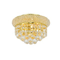 Somette Geneva 3 Light Royal Cut Crystal And Gold Flush Mount