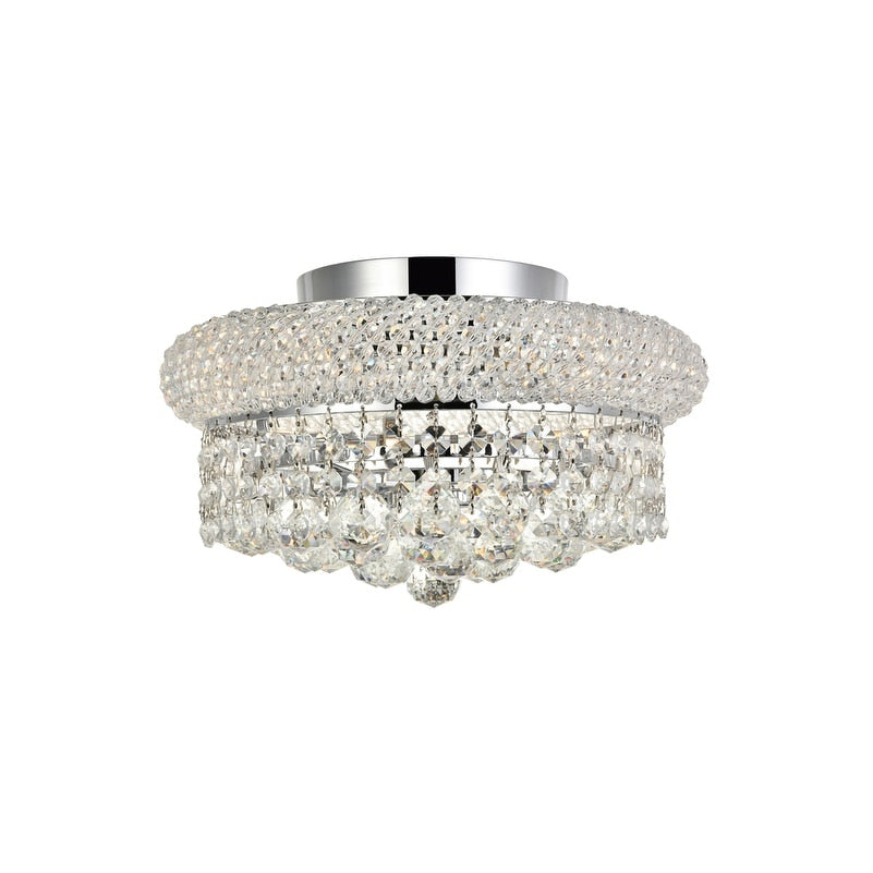 Somette Geneva 4 Light Royal Cut Crystal And Chrome Flush Mount