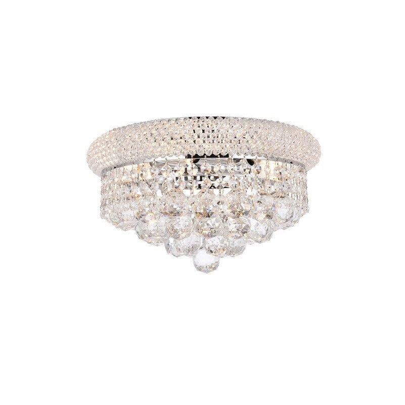 Somette Geneva 6 Light Royal Cut Crystal And Chrome Flush Mount
