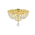 Somette Gold Four Light Flush Mount Fixture
