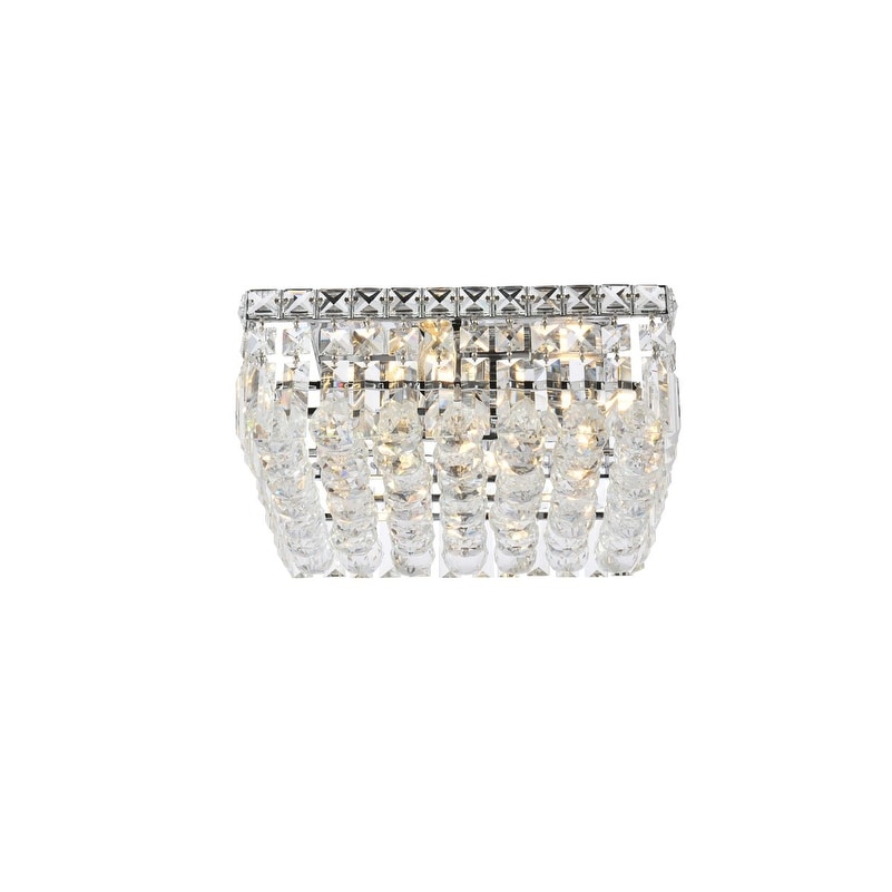 Elegant Lighting Chrome 4 Light 12 Inch Royal Cut Crystal Clear Flush Mount
