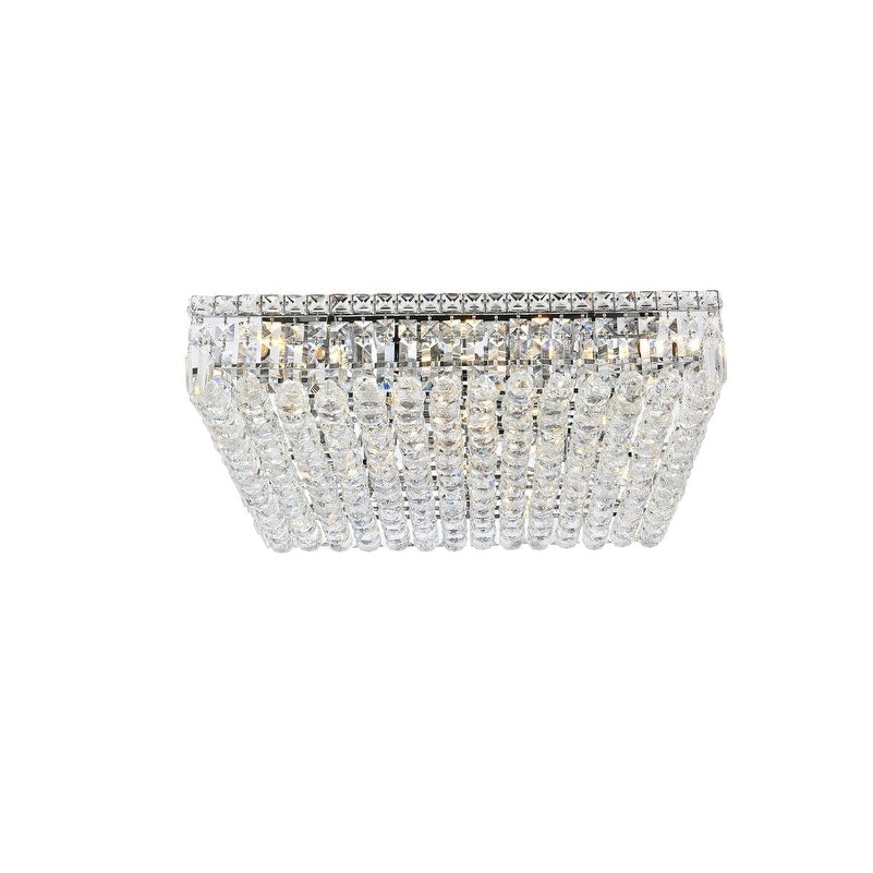 Elegant Lighting Chrome 24 Inch Royal Cut Crystal Clear Flush Mount