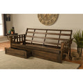 Somette Tucson Full Size Futon Frame In Rustic Walnut Finish With Storage Drawers Mattress Not Included