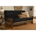 Somette Tucson Full Size Futon Set In Rustic Walnut Finish With Suede Mattress
