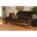 Somette Tucson Queen Size Futon Set In Rustic Walnut Finish With Mattress