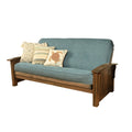 Somette Washington Futon In Rustic Walnut With Linen Mattress