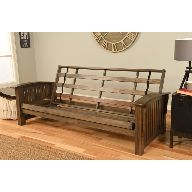 Somette Washington Futon Frame In Rustic Walnut Finish