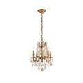 Somette Zurich 4 Light Royal Cut Gold Crystal And French Gold Chandelier