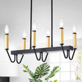 Warehouse Of Tiffany Sonam Matte Black Gold Metal 6 Light Modern Candelabra Chandelier