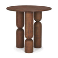 Sonel Pedestal Medium Dark Brown Matte Black Acacia Wood Foyer Table 35.0L X 4.5W X 35.0H
