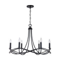 Sonnet 6 Light Matte Black Chandelier