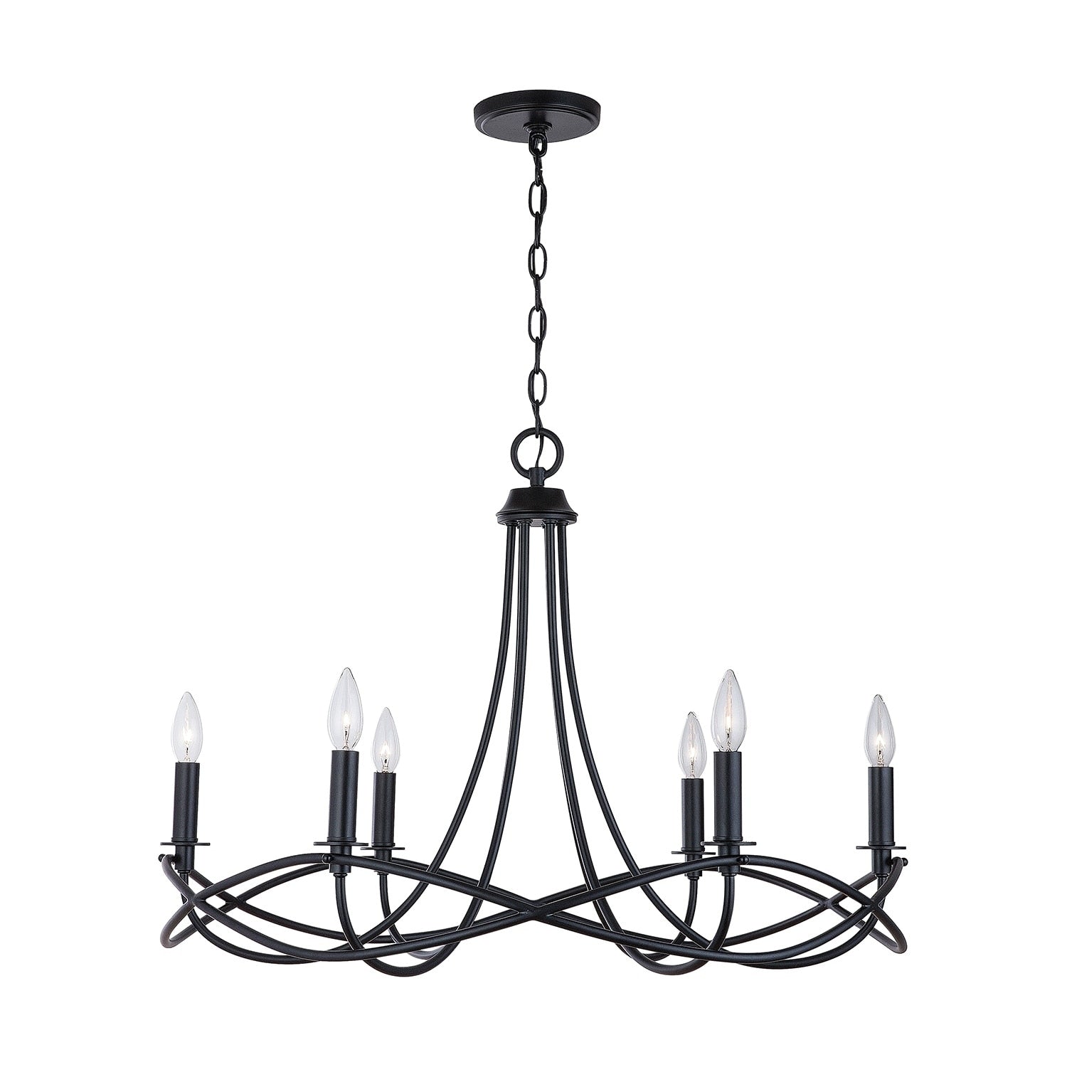 Sonnet 6 Light Matte Black Chandelier