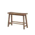 Sonoma Grey Wood Saddle Dining Bench