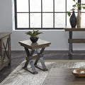 Sonoma Road Weathered Beaten Bark And Metal Chair Side Table