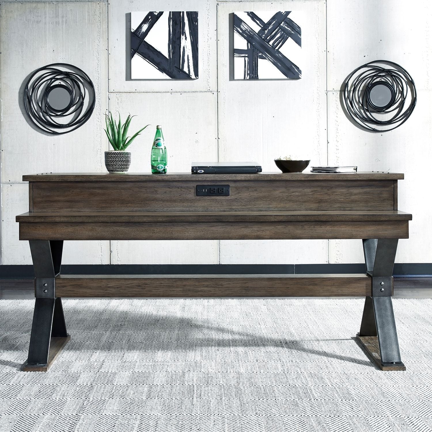 Sonoma Road Weathered Beaten Bark Console Bar Table