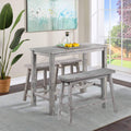 Boraam Ind. Sonoma Brown Wood 4 Piece Pub Set With Table Dining Bench And 2 Stools